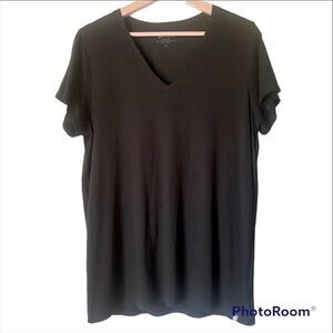 Figs Black Super Soft Prima Cotton Blend V-Neck top